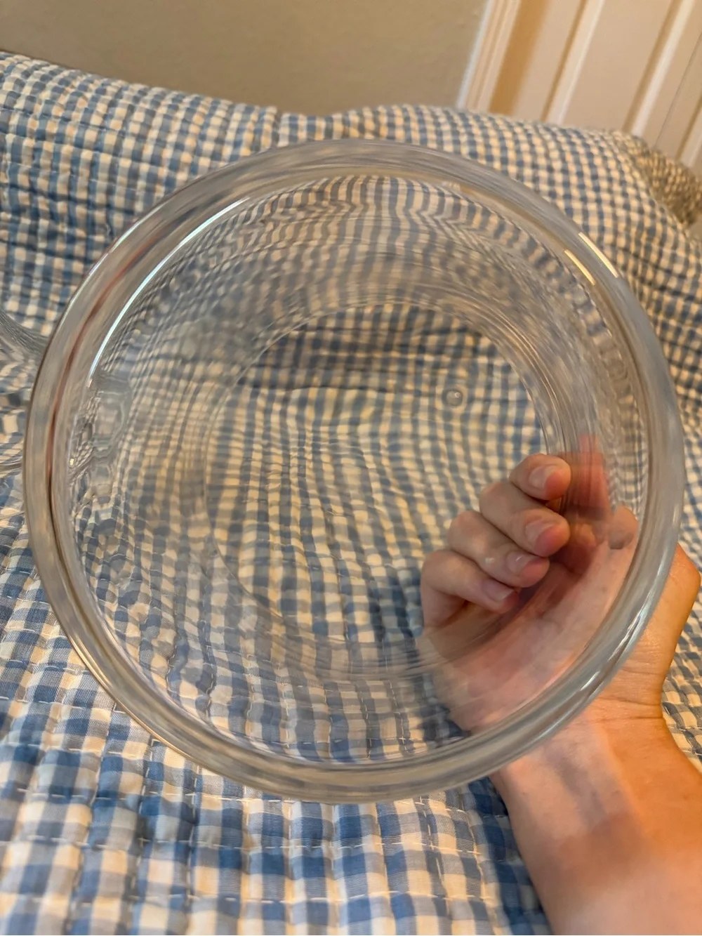 Clear Glass Cylinder Lidded Jar Canister Handle Lid 9
